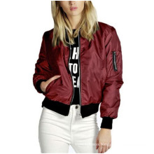 2016 Fashion Design Plus Size Classic Collar Zipper Ladies Jacket (T010)